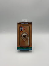 Nimmy Big Eye Cute Pet Siamese Cat Face Case with Detachable MagSafe Grip for iPhone 17 6.3" Brown Orange - N-XDY-CXZJZH-IP17-026