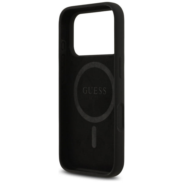 Guess Silicone Triangle Logo Case with MagSafe for iPhone 17 Pro Max 6.9" Black - GUHMP17XSCTRLMK