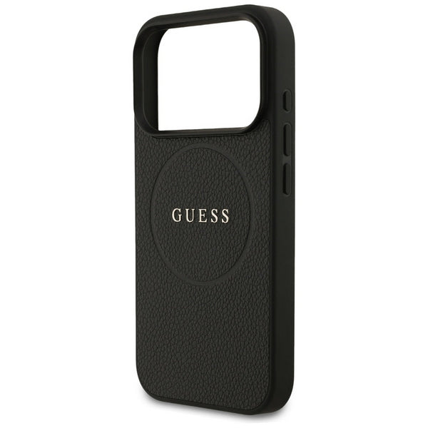 Guess Grained Ring Case with MagSafe for iPhone 17 Pro Max 6.9" Black - GUHMP17XPGHSMMK