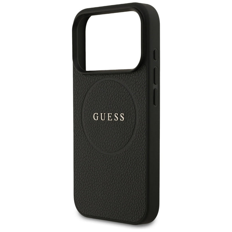 Guess Grained Ring Case with MagSafe for iPhone 17 Pro Max 6.9" Black - GUHMP17XPGHSMMK