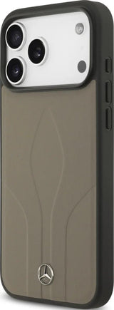 Mercedes Leather The Move Case with MagSafe for iPhone 17 Pro Max 6.9" Taupe - MEHMP17X25ROLAUT