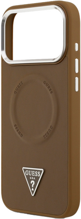 Guess Triangle Logo Case with MagSafe for iPhone 17 Pro Max 6.9" Brown - GUHMP17XPSDTSCMW