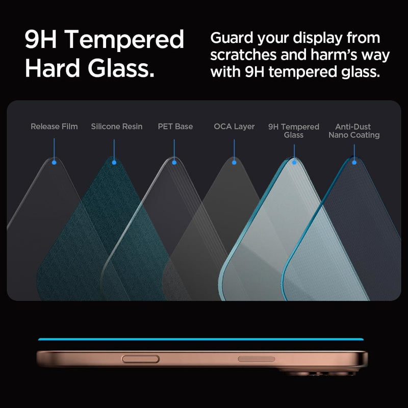 Spigen Glastr EZ Fit HD Screen Protector for iPhone 16 Pro Max 6.7" 2 Pack - AGL07907