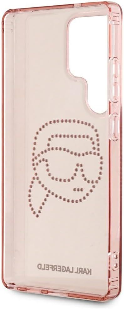 Karl Lagerfeld Rhinestones Karl Head Logo Case for Samsung Galaxy S25 Ultra 6.9" Pink - KLHCS25LHKHDCELP