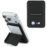 BMW M Carbon Metal Logo Magnetic Card Holder with Stand Black - BMOWMCS26PCILK