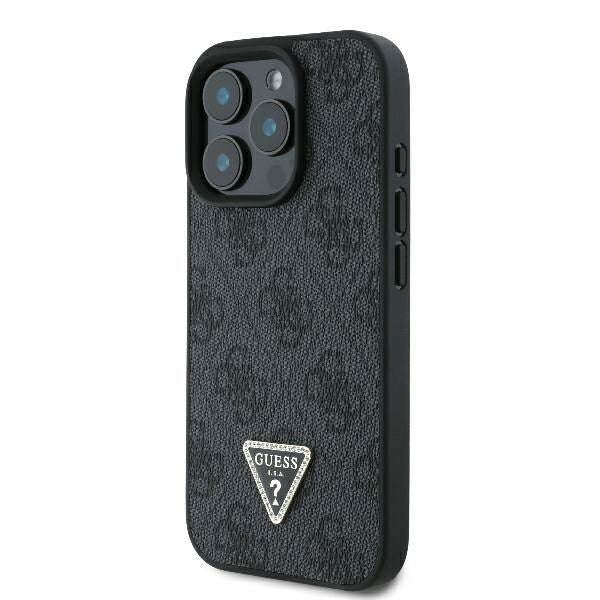 Guess Leather Metal Logo Strass Crossbody Case for iPhone 16 Pro Max 6.9" Black - GUHCP16XP4TDSCPK