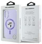 Karl Lagerfeld Liquid Silicone Karl & Choupette Case with MagSafe for iPhone 16 6.1" Purple - KLHMP16SSCMKCRHU