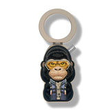 Nimmy Cool & Cute 2.0 Gorilla Embroidery Magnetic Stand with MagSafe Black - N-KM-BSZJ-016