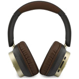 Guess Rectangle Metal Script Logo ENC On Ear Wireless Headphone Brown - GUBHV28HGCSMW