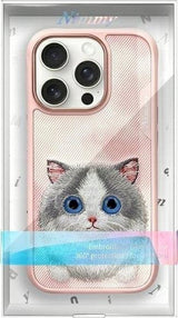 Nimmy Big Eyed Pet 2.0 Cat Case for iPhone 16 Pro 6.3" Pink - N-XDY-iP16-Pro-07