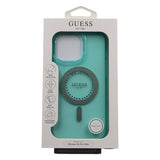 Guess IML Rhinestones Case with MagSafe for iPhone 16 Pro Max 6.9" Green - GUHMP16XPFTDTEN