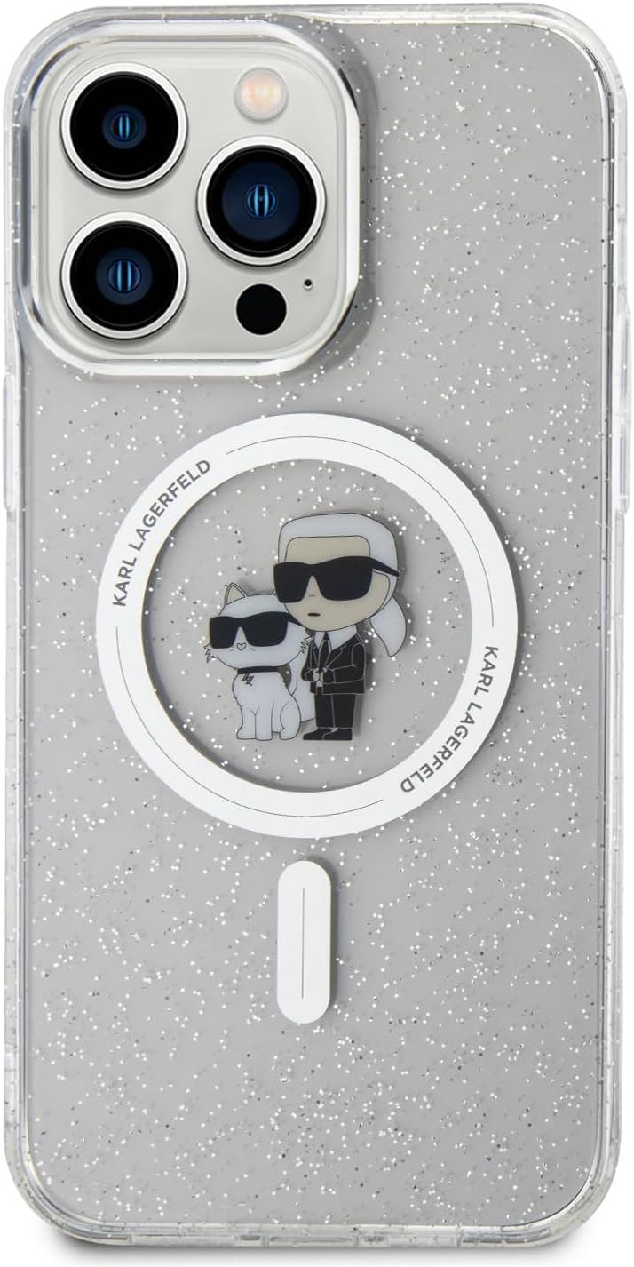 Karl Lagerfeld Karl & Choupette Glitter with MagSafe for iphone 15 Pro 6.1" Transparent - KLHMP15LHGKCNOT