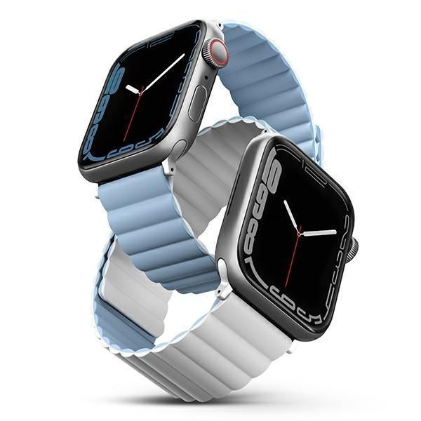 Uniq Revix Strap for Apple Watch 7/8/9/10/SE/SE2/Ultra 42/44/45/49mm White and Blue - UNIQ-45MM-REVWHTBLU
