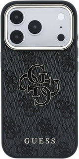 Guess 4G & Big Resin Logo Case for iPhone 17/18 Pro 6.3" Black - GUHCP18L6P4SRMLK