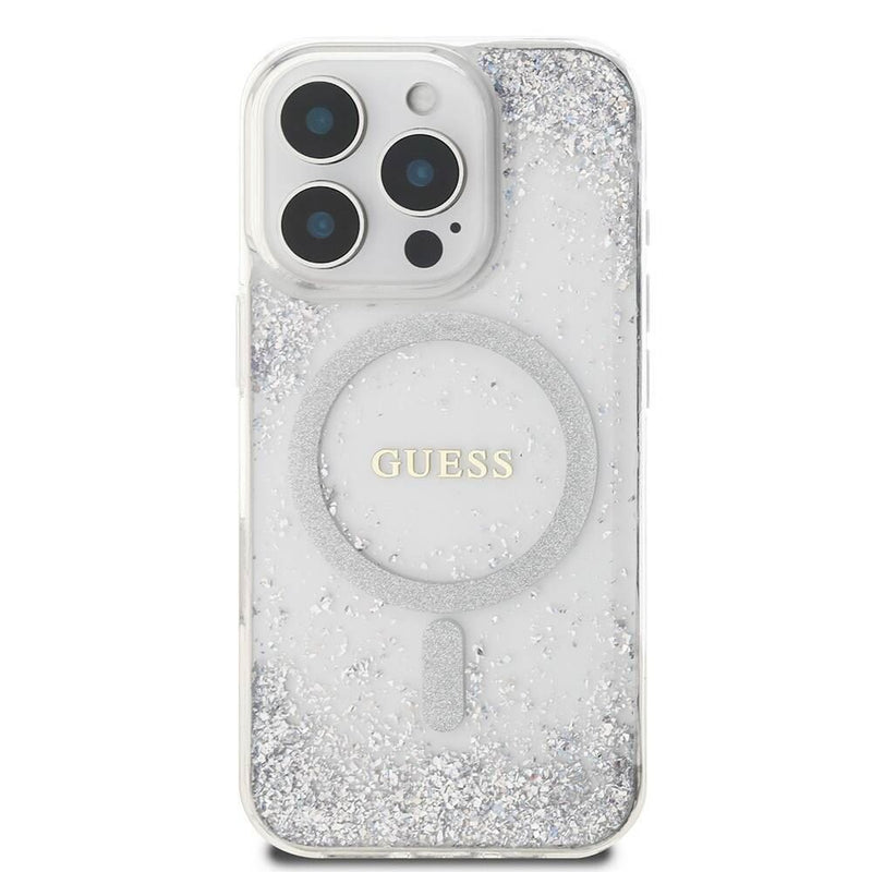 Guess Resin Gradient Glitter Hardcase with MagSafe for iPhone 16 Pro Max 6.9" Silver - GUHMP16XRGRGES