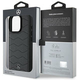 Mercedes MB Waves Leather Case for iPhone 16 Pro Max 6.9" Grey - MEHCP16X23RWRSA
