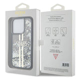 Guess Liquid Glitter Gold Stripes Hard Case for iphone 15 Pro Max 6.7" Black - GUHCP15XPSQSQSK