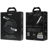 Audi USB C to USB C 2.0 Charge & Sync Cable 20V 3A 60W Black - AU-CB01CTC-GT/D1-BK