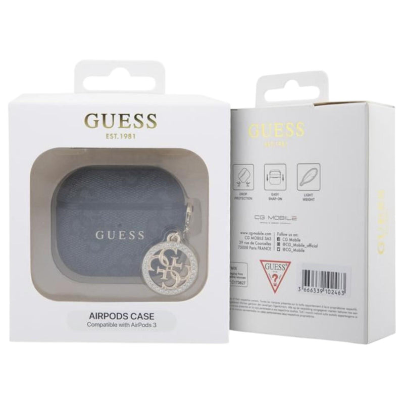 Guess PC/PU 4G Script Charm Case for Airpods 3 Black - GUA3P4E4CDK