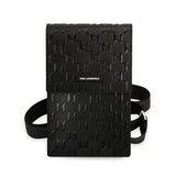 Karl Lagerfeld Monogram Plate Universal Phone Pouch with Strap Black - KLWBSSAMSMK