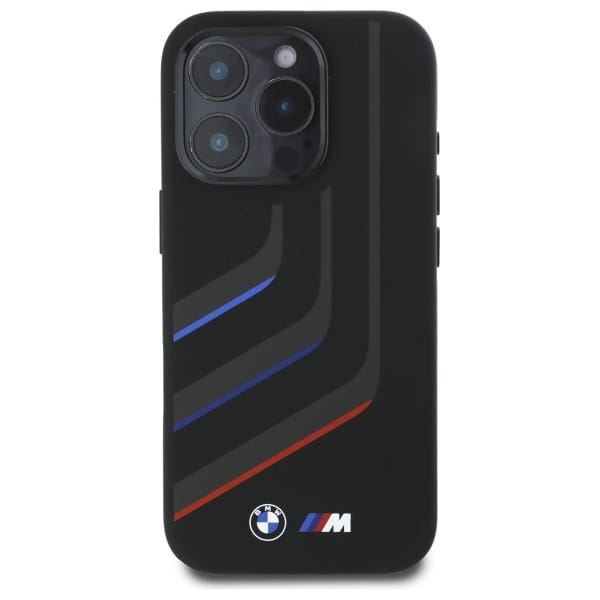 BMW M Series Silicone Turning Lines Case with MagSafe for iPhone 16 Pro 6.3" Black - BMHMP16L23SLIK