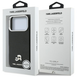 Karl Lagerfeld Karl & Choupette Head Pins Saffiano Case with MagSafe iPhone 17 Pro Max 6.9" Black - KLHMP17X6PFKCLK
