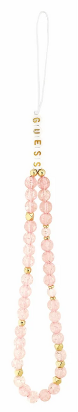 Guess IML Flowers Electro Pearl Strap MagSafe Case for iPhone 17/18 Pro 6.3" Pink - GUHMP18LHCPOFPP