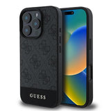 Guess PU 4G Stripe Case for iphone 16 Pro 6.3" Black - GUHCP16LG4GLGR