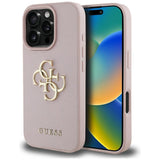 Guess Grained Big 4G Logo & Small Classic Logo Case for iPhone 16 Pro Max 6.9" Pink - GUHCP16XPGT4MBP