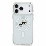 Karl Lagerfeld IML Karl & Choupette Head Metal Frame Case with MagSafe for iPhone 17 Pro Max 6.9" Clear - KLHMP17XHLSKCH