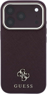 Guess Saffiano Small 4G Logo Case for iPhone 17/18 Pro 6.3" Burgundy - GUHMP18L6PSA4DMU