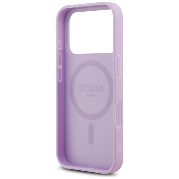 Guess Grained Ring Case with MagSafe for iPhone 17 Pro 6.3" Purple - GUHMP17LPGHSMMU