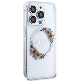 Guess IML Flowers Wreatch with MagSafe Hard Case for iphone 15 Pro 6.1" Transparent - GUHMP15LHFWFCT