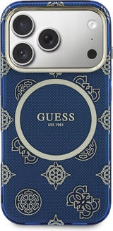 Guess IML Peony Dot Case with MagSafe for iPhone 17 Pro 6.3" Blue - GUHMP17L5HPOEDB