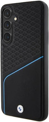 BMW Signature Leather Textured and Line with MagSafe Hard Case for Samsung Galaxy S24 6.2" Black - BMHMS24S23RDCLK