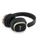 Guess Rectangle Metal Script Logo ENC On Ear Wireless Headphone Black - GUBHV28HGCSMK