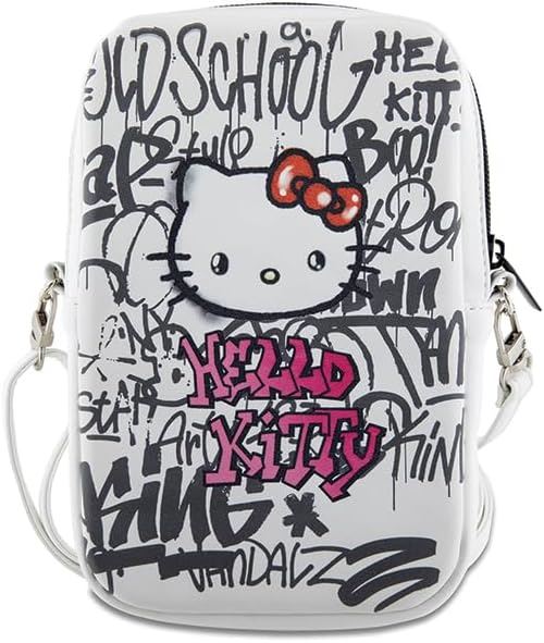 Hello Kitty Graffiti Head Universal Phone Bag with Strap White - HKPBPDGPHE