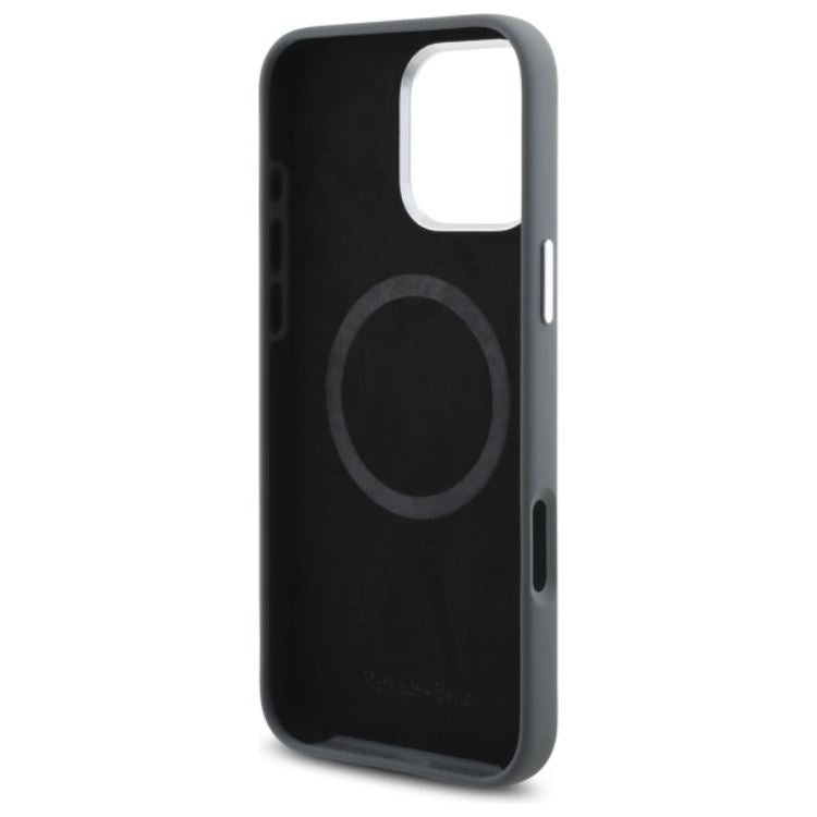 Mercedes Benz Silicone Vertical Tonal Stripes Case with MagSafe for iPhone 16 Pro Max 6.9" Grey - MEHMP16X23SUVSA