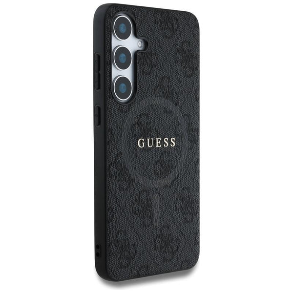Guess Leather 4G Coloured Ring Classic Logo Case with MagSafe for Samsung Galaxy S25 6.2" Black - GUHMS25SG4GFRK