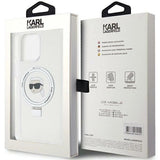 Karl Lagerfeld Karl Head with MagSafe & Ring Stand for iphone 15 Pro Max 6.7" Transparent - KLHMP15XHMRSKHH