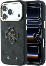 Guess 4G & Big Resin Logo Case for iPhone 17/18 Pro 6.3" Black - GUHCP18L6P4SRMLK