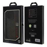 Audi Carbon Fiber Sports Red Stripe Hardcase for iPhone 16 Pro 6.3" Black/Red - AUS-TPUPCIP16P-R8/D1-BK