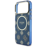 Guess IML Peony Dot Case with MagSafe for iPhone 17 Pro Max 6.9" Blue - GUHMP17X5HPOEDB