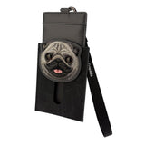 Nimmy Big Eye Cute Pet Pug Dog Face Card Sleeve Holder Black - N-XDY-KT-09-A