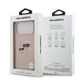 Karl Lagerfeld Liquid Silicone Karl and Choupette Head Case for iPhone 17 Pro Max 6.9" Pink - KLHMP17XSKCHPPLP
