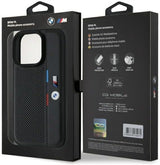 BMW M Perforated Tricolor Detail Line Case for iPhone 16 Pro Max 6.9" Black - BMHCP16X23PUPVK