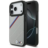 BMW M Tricolor Metal Logo Case with MagSafe for iPhone 17 Pro 6.3" Grey - BMHMP17L25PCSPEG