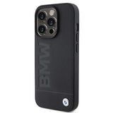 BMW Hot Stamp Leather Case for iphone 15 Pro Max 6.7" Black - BMHCP15XSLLBK