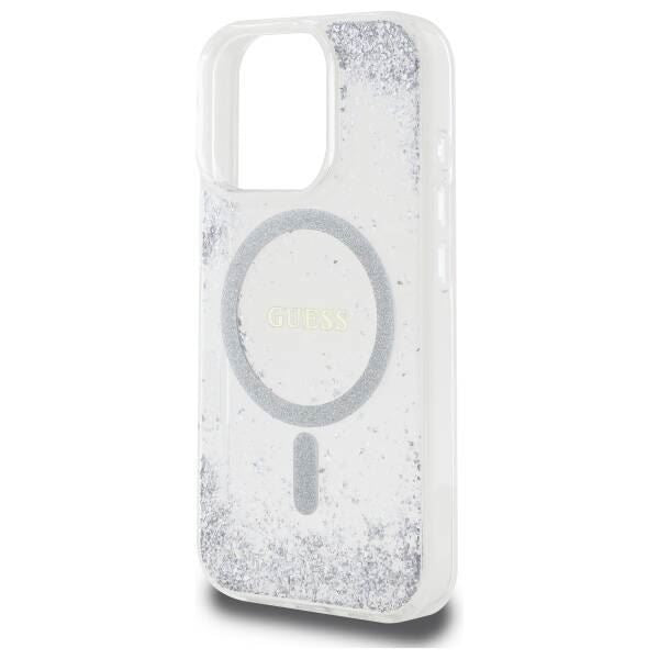 Guess Resin Gradient Glitter Hardcase with MagSafe for iPhone 16 Pro 6.3" Silver - GUHMP16LRGRGES