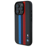 BMW M Performance Tricolor Printed Stripes Case with MagSafe for iPhone 16 Pro Max 6.9" Black - BMHMP16X23PUPTK